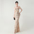 Graceful Sequin Embellished Mesh Mermaid Maxi Dress